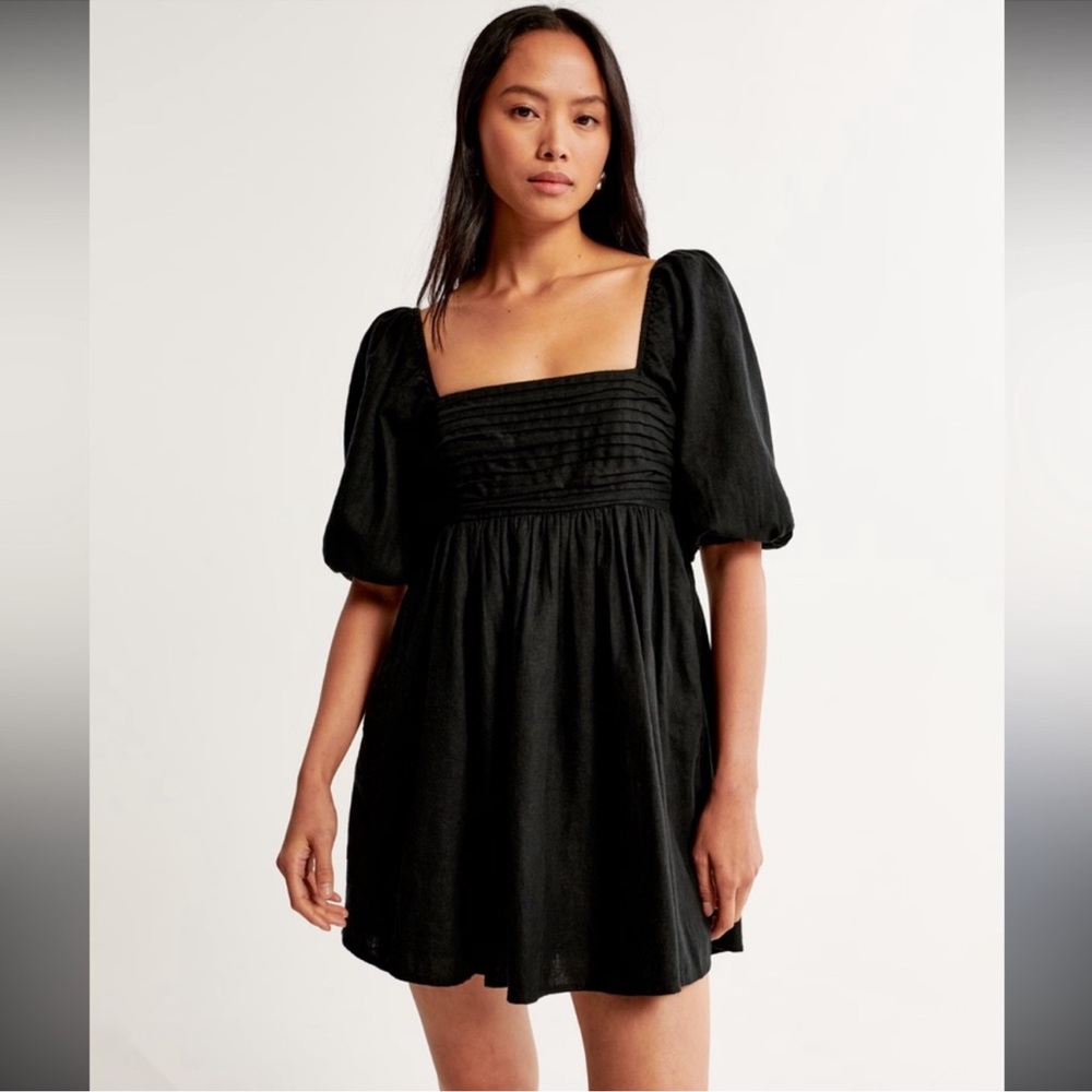 Abercrombie & Fitch Emerson Poplin Puff Sleeve Mini dress